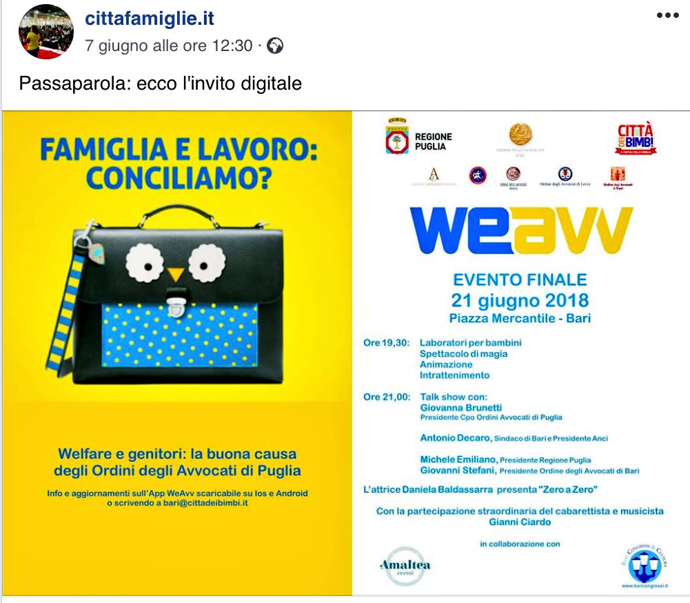 tfd_acqua's tweet photo. #SaveTheDate📌 #21giugno #WeAvv:a #Bari l'evento finale Vi aspettiamo x raccontavi #GoodNews🍀
https://t.co/8v5VwTdxPs https://t.co/ab8ihVnL5B