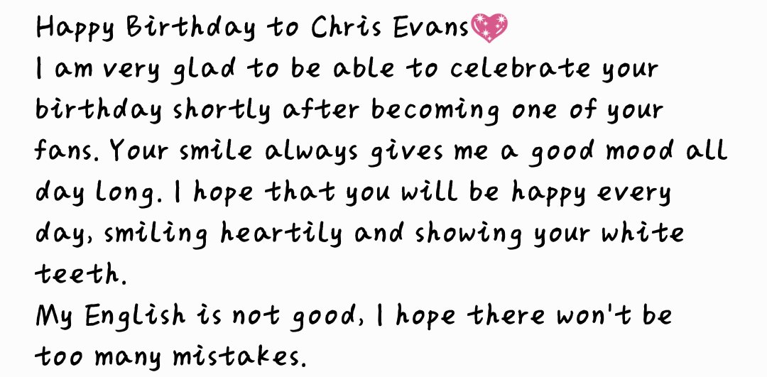 Happy Birthday to Chris Evans       