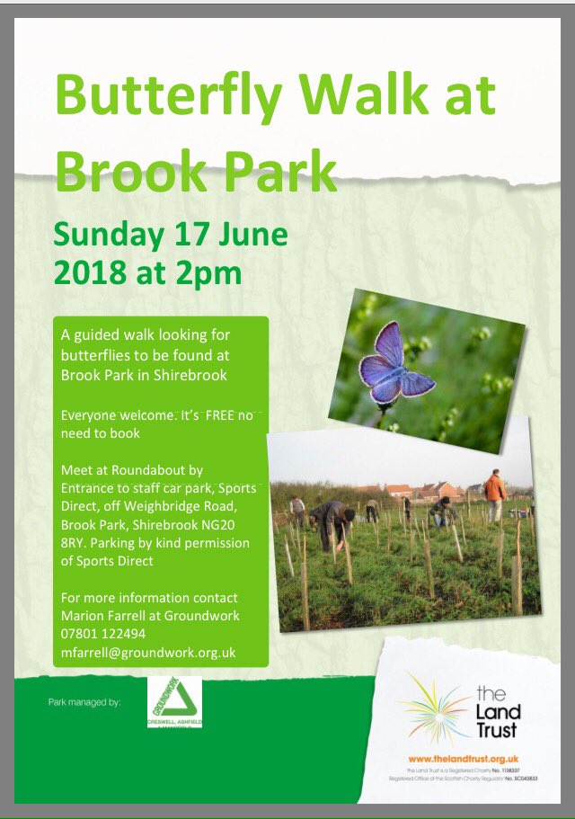 Please join us for a free butterfly walk in Shirebrook this Sunday 17th June. All are welcome.