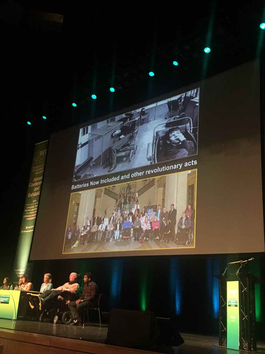 OT_Ciara's tweet photo. Powerful words in the closing plenary from David Mc Donald - campaigner for disabled people in society. David credits his Occupational Therapists for the reason he is still alive today. “Never underestimate yourselves. You are changing lives”. #RCOT2018 https://t.co/IY5Dfm0djN
