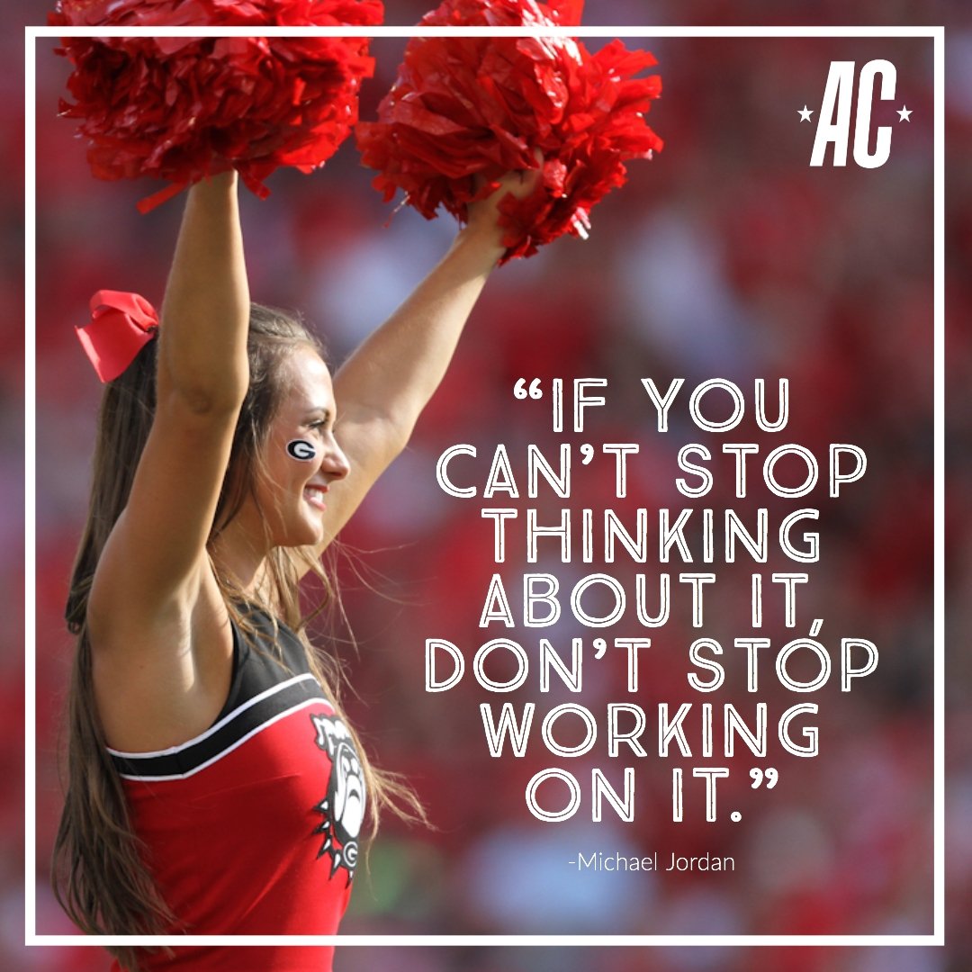 cheerleadermag's tweet photo. #WednesdayWisdom from #ACmag! Don't ever stop working! 💪 https://t.co/XhBcTfXWmb