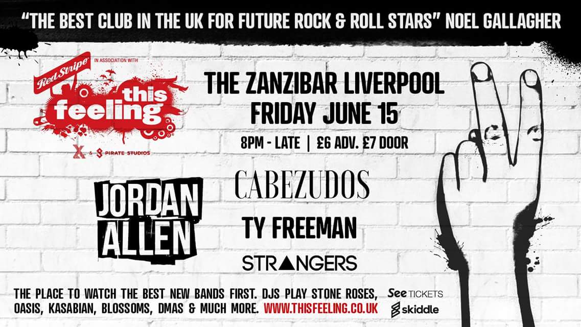 popped music (@poppedmusic) on Twitter photo We cannot wait for <a href="/This_Feeling/">This Feeling</a> gig on Friday! ✌
Amazing line up including @JordanAllenUK , <a href="/CabezudosBand/">Cabezudos</a> , <a href="/TyFreemanMusic/">TY FREEMAN</a> and <a href="/StrangersBandUk/">S T R A N G E R S</a>
#newmusic #thisfeeling #liverpoolgigs We cannot wait for <a href="/This_Feeling/">This Feeling</a> gig on Friday! ✌
Amazing line up including @JordanAllenUK , <a href="/CabezudosBand/">Cabezudos</a> , <a href="/TyFreemanMusic/">TY FREEMAN</a> and <a href="/StrangersBandUk/">S T R A N G E R S</a>
#newmusic #thisfeeling #liverpoolgigs