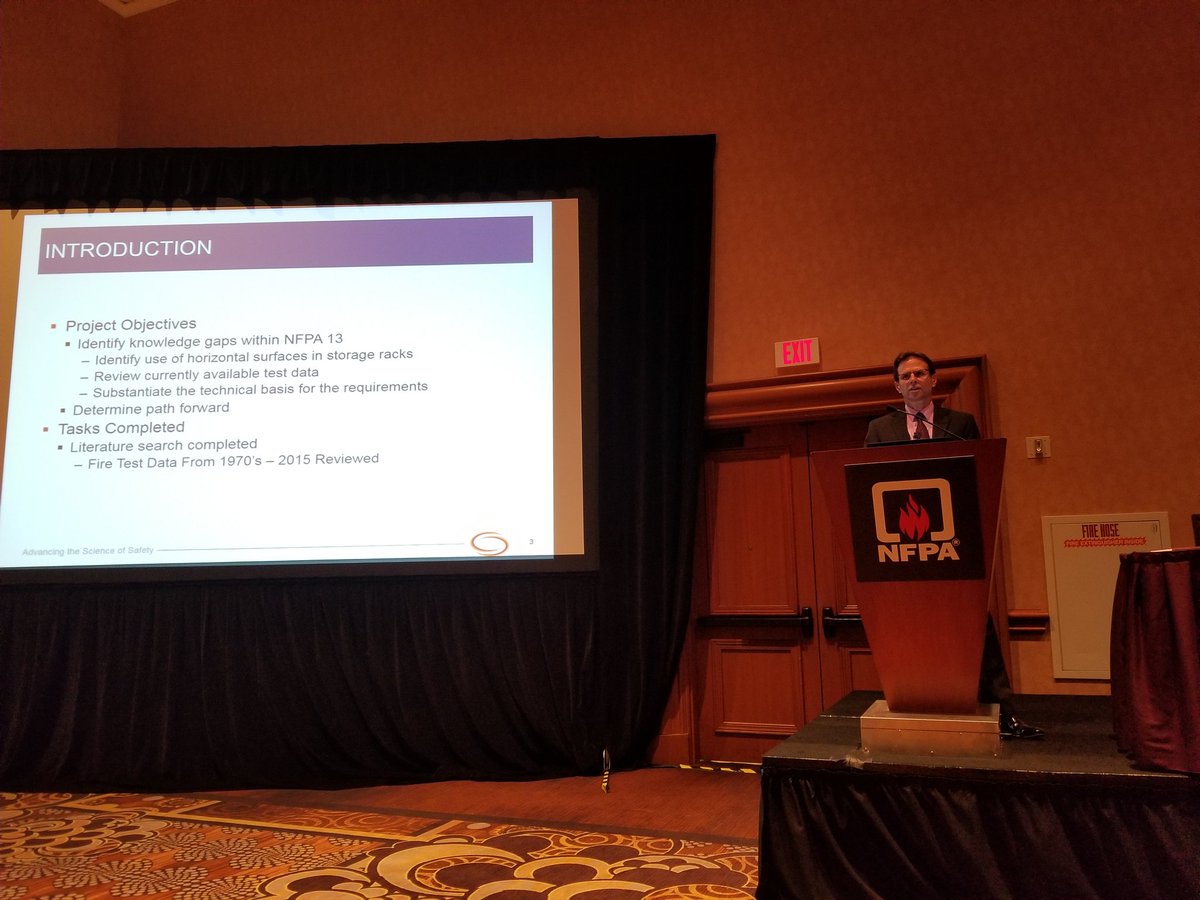 DanGorhamNFPA's tweet photo. Day 3 of #NFPAConf, starting with a educational session by Garner Palenske (@JENSEN_HUGHES) on sprinkler protection with horizontal barriers https://t.co/cU6mw5L6k7