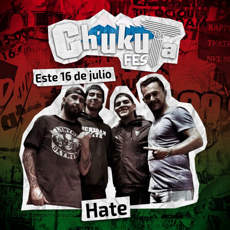 hatebolivia's tweet photo. Confirmado !!! Hate en vivo en el Chukuta Fest 2018
Te esperamos este 16 de julio en la #EstaciónCentral
#Hate #Prevalecer #Metalboliviano #Chukuta #ZonaT @gringuex10com https://t.co/O0T7cZFMmA