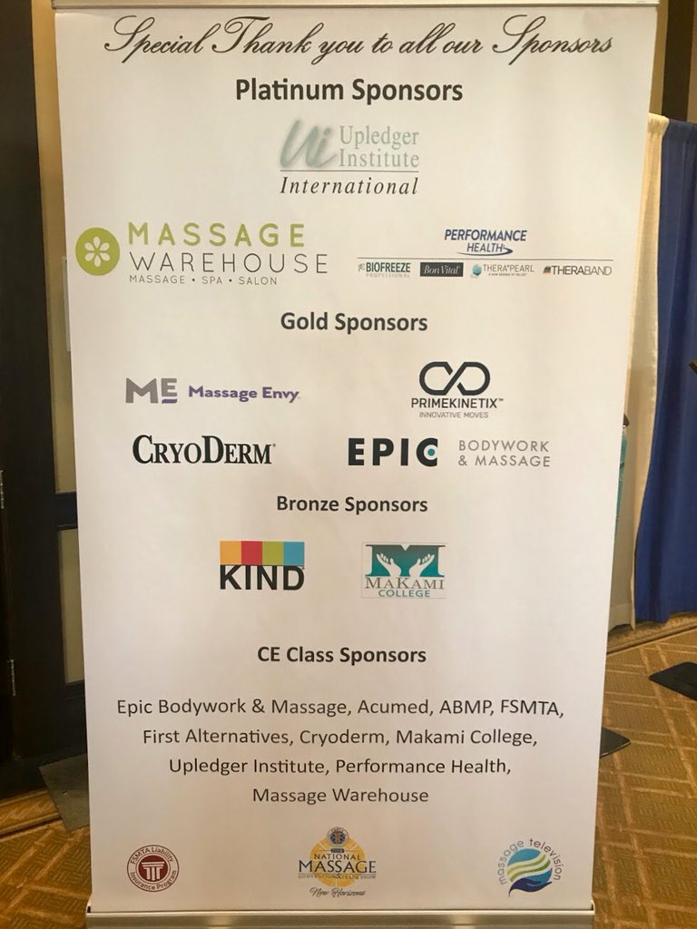 EPICServicesCo's tweet photo. We're proud to sponsor #FSMTA's #NewHorizons2018 #Massage convention! Education courses have begun & our owner, Nelson, was a guest speaker. We'll have a table at the job fair Thursday! #EpicBodywork #MoveFreely #NewHorizons #MassageTherapy #MassageTherapist #Bodywork #Orlando https://t.co/l8fS9Ki0Sr