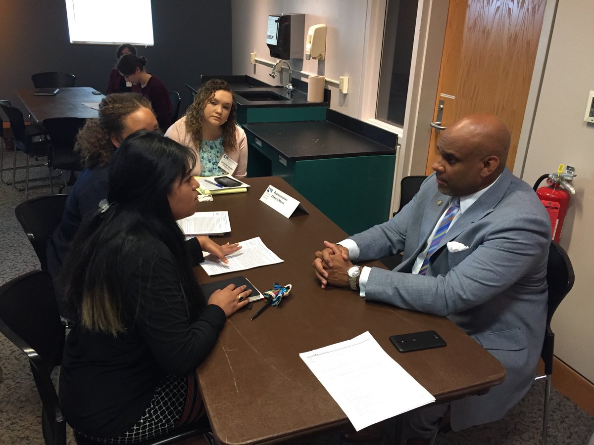 EdHanes4NC's tweet photo. This morning I had a great time "speed-dating" teachers from around the state and had the chance to hear policy topics that are important to them. Our teachers are truly amazing people! #EdPolicy18 https://t.co/jOGUAIdgTy