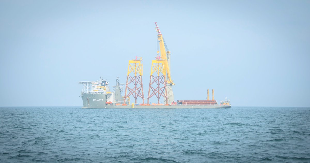 SPRenewables's tweet photo. 🚨Update🚨 The first jacket has been successfully installed on our #EastAngliaONE #offshorewind farm! One down, 101 more to go 🙌 #offshorewindfarming https://t.co/JxTtgxZnOh