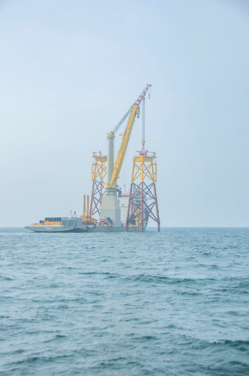 SPRenewables's tweet photo. 🚨Update🚨 The first jacket has been successfully installed on our #EastAngliaONE #offshorewind farm! One down, 101 more to go 🙌 #offshorewindfarming https://t.co/JxTtgxZnOh