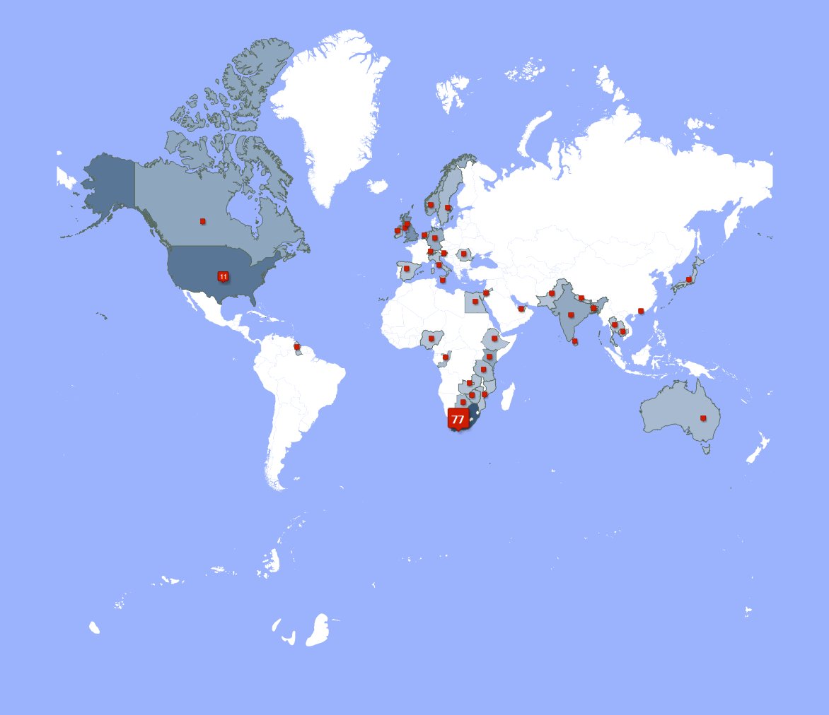I have 7 new followers from South Africa, and more last week. See tweepsmap.com/!tranquilnestza