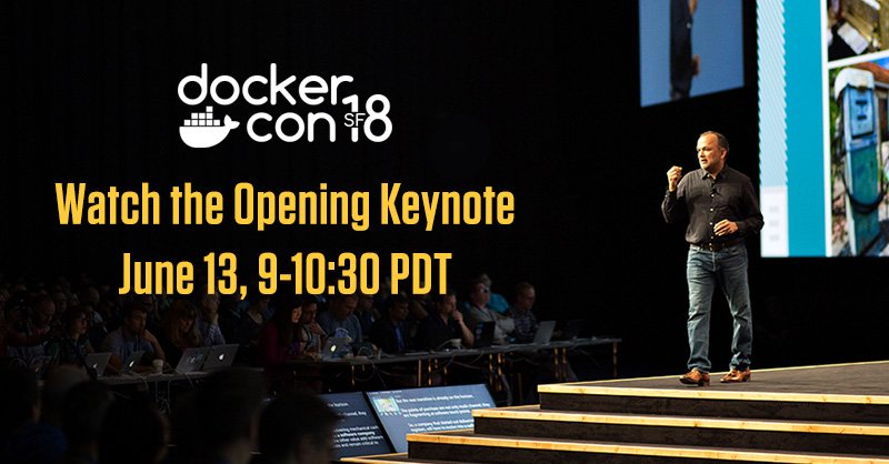 Don't miss the opening <a href="/DockerCon/">DockerCon</a> keynote from CEO, <a href="/SteveSSingh/">Steve Singh</a>. Starts in 1 hour. Watch it live here: dockr.ly/2JqKBZn