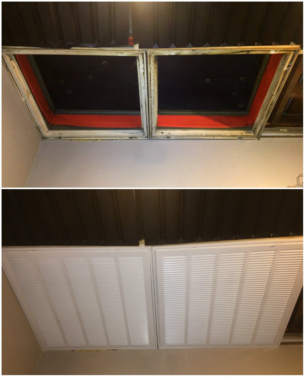This is a before and after of duct work we recently did. If you are have any dust or air vent problems, or need a cleaning, contact Haven Property Solutions! (845) 644-4033 #duct #cleaning #PropertySolutions #vent