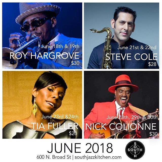 SOUTHphl's tweet photo. This June at SOUTH. Make sure you make your reservations and swing by for some amazing food and fantastic music. There is ALWAYS something going on at #SOUTH!
#jazz #phillyjazz #livejazz #livemusic #phillymusic #southjazz #philadelphiajazz #southrestaur… https://t.co/ORzB6AtNhy https://t.co/TbtnqkWa3Q