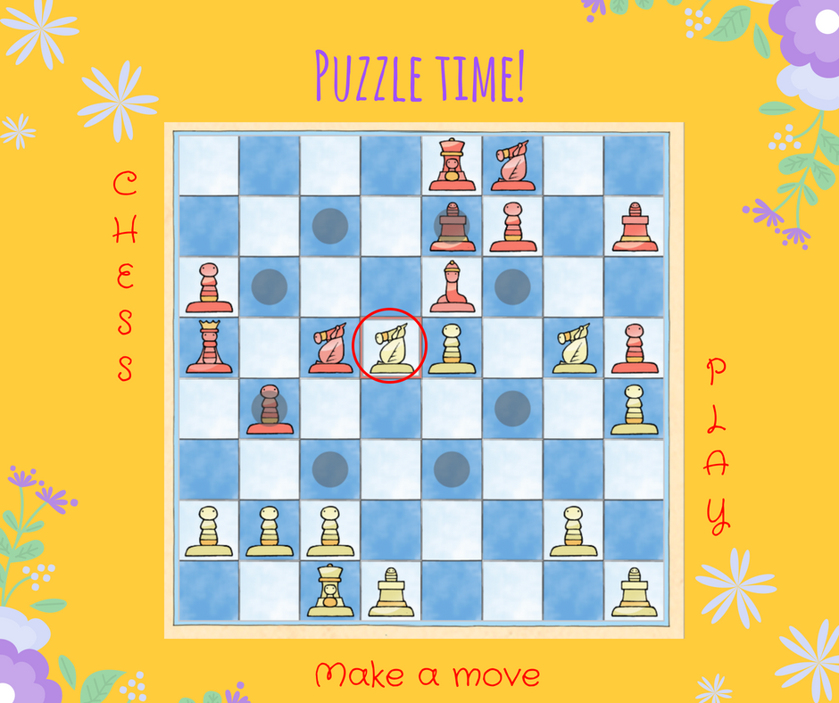 the_foolishking's tweet photo. Puzzle time! Where can you move the chess piece circled in red to win the game?? Hint: you can only move it ONCE! Comment your answers and you could win! 

Or, head over to the Foolish King game and get working on those skills: https://t.co/mC5iD5fcFm 

#chess #chessgame #forkids https://t.co/jOdoCAbFRo