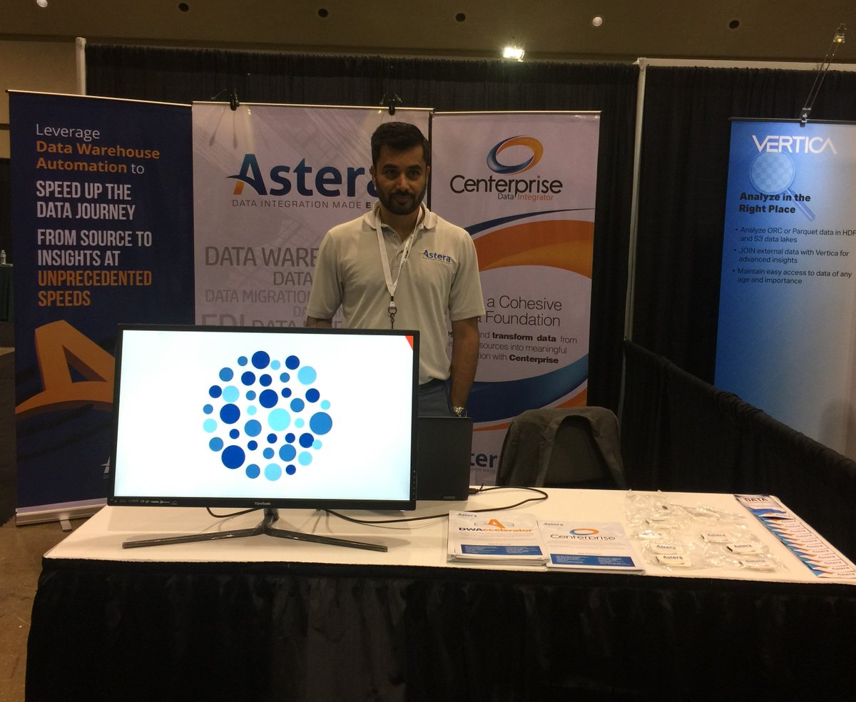 AsteraSoftware's tweet photo. Day 2 @BigDataTO. Come and discuss your data warehousing challenges with our experts.
#BigDataToronto #Datawarehousing https://t.co/OM65jiErty