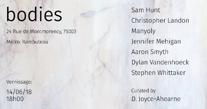 gorse_journal's tweet photo. Parisians: Bodies, with Sam Hunt, Christopher Landon, Manyoly, Jennifer Mehigan, Aaron Smyth, Dylan Vandenhoeck, Stephen Whittaker, &amp; curated by D. Joyce-Ahearne, opens tonight: https://t.co/pFWCDsZyU0 https://t.co/oGPE29Cwfw