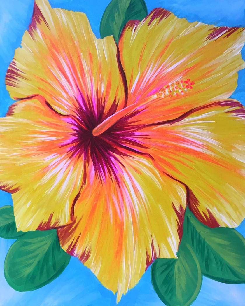 PinotsArnold's tweet photo. Join us Thursday night, from 7-9PM, for "Paradise in Bloom" and paint your forever bright and beautiful flower! Book your canvas at: https://t.co/3VwlS7pxAW
#Hibuscus #flower #acrylicpainting #paintdrinkhavefun https://t.co/eEg3ZWch0g