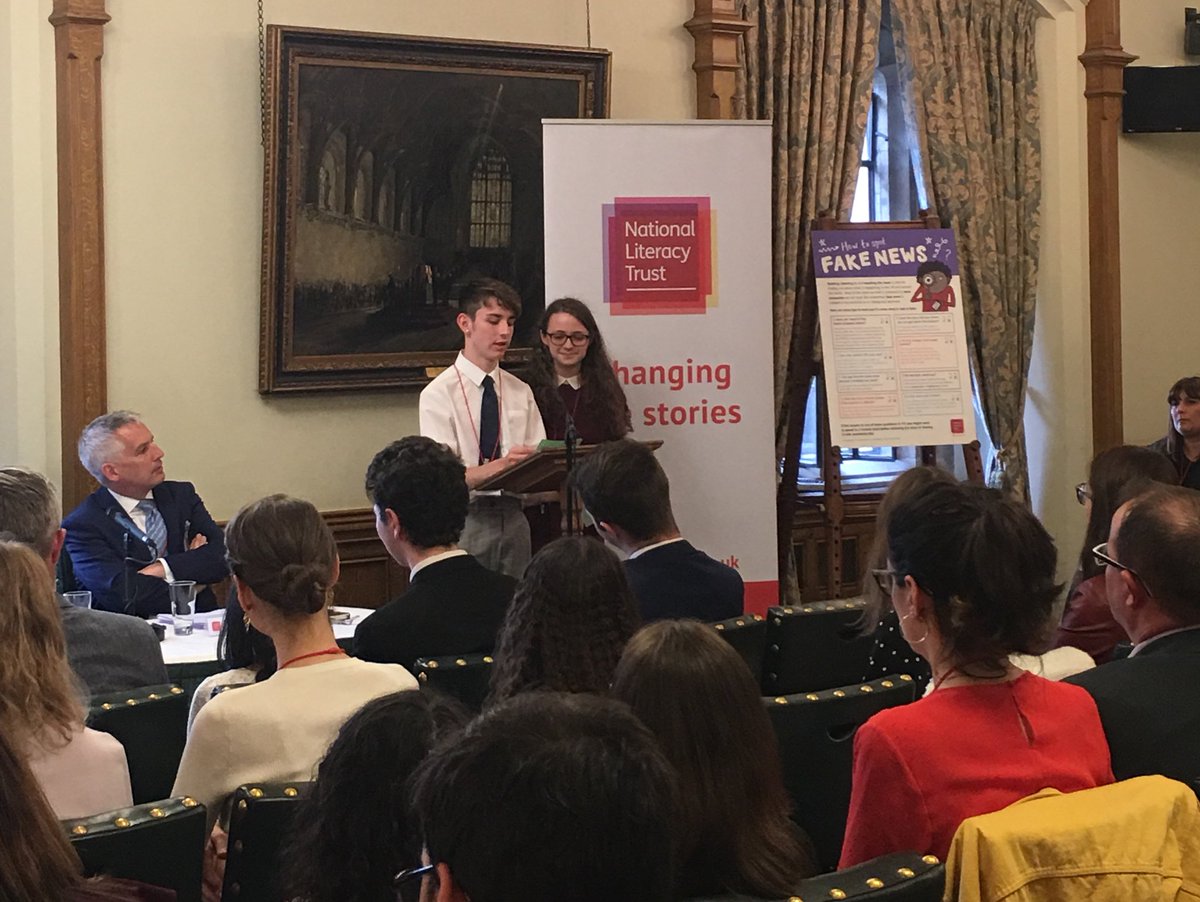 Jack and Hannah, students from <a href="/StMichaelsBucks/">StMichaelsBucks</a>, are now telling us about their personal experiences with fake news and what they think needs to be done about the issue in schools. #FakeNewsCommission