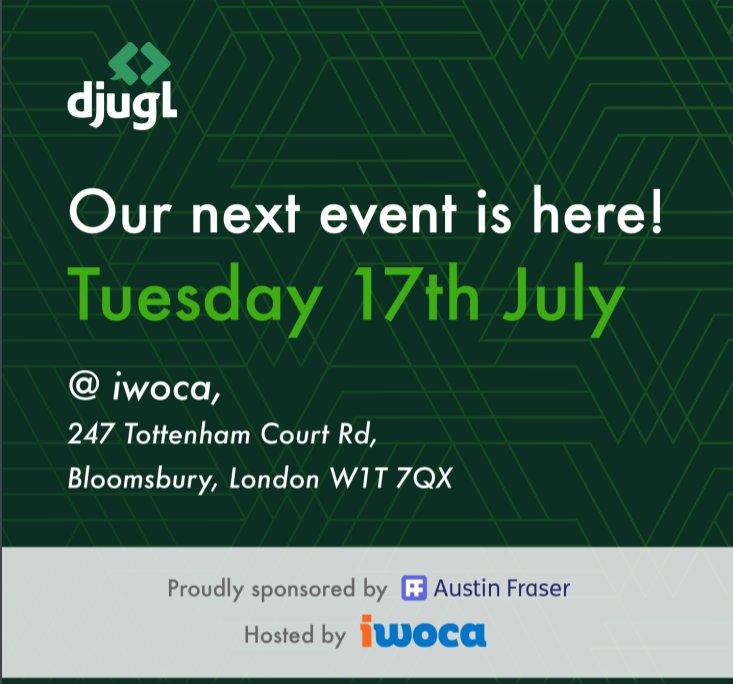 EmilieHindle_'s tweet photo. We @iwoca are excited to be hosting the next @djugl #Python #Meetup - sign up now to ensure a space on Tuesday 17th July - look forward to seeing you all there! https://t.co/Y0qa0YnMBN