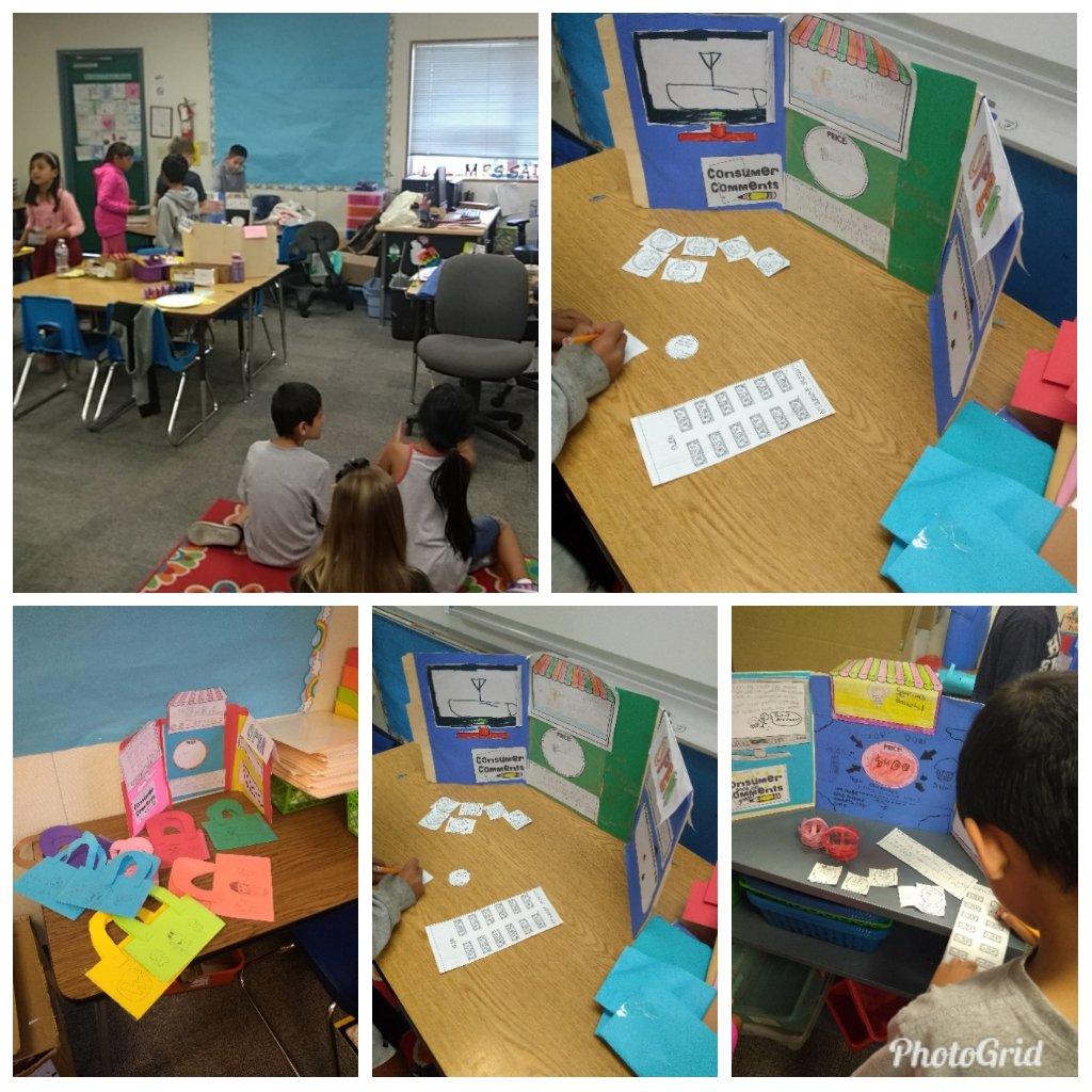 KatelynSaute's tweet photo. Students finished their shops and got to buy each other's products! They had to come up with a  price for their product and each got $12 to spend. So impressed with the things they made with paper! :) @TLSHawks #pvshares https://t.co/xE0cMDz2kr
