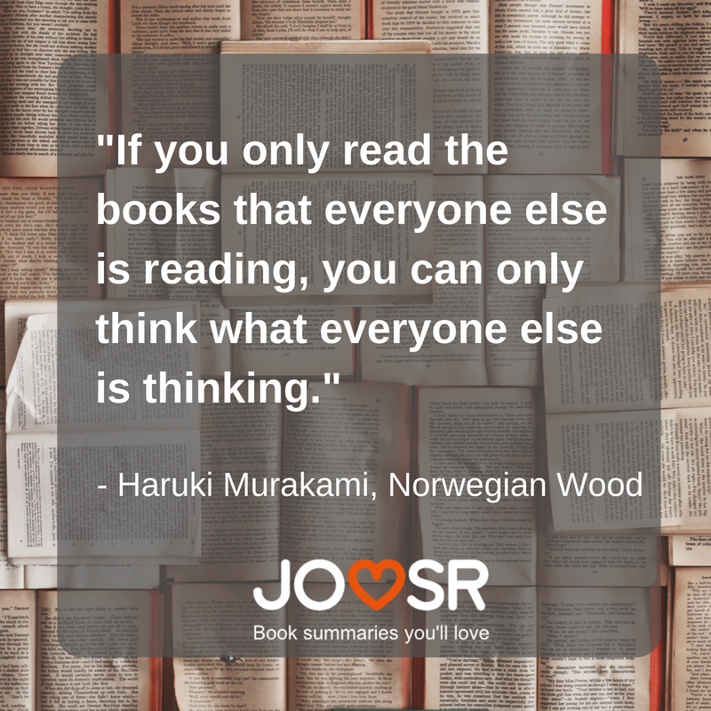JoosrBooks's tweet photo. Powerful stuff Haruki. It's important to broaden your mind and challenge your own and others opinions, books are a great place to start. https://t.co/Pnc0A1kQSX