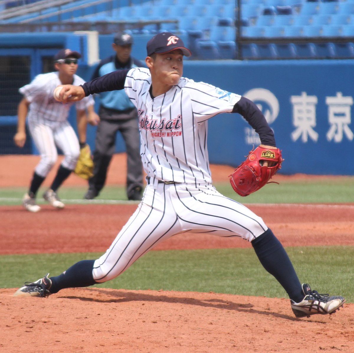 Hikaru2301 בטוויטר 18 06 12 明治神宮野球場 全日本大学野球選手権 ２日目 神奈川大学対東日本国際大学 東日本国際大学 粟津凱士投手 ２番手で登板 被安打１に抑える 大学野球 全日本大学野球選手権大会 東日本国際大学 粟津凱士