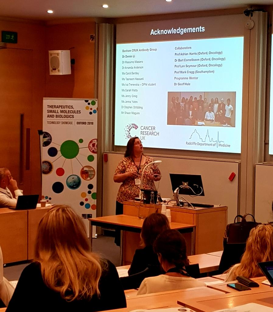 OxfordHaem's tweet photo. Prof Alison Banham presenting her research on cancer immunotherapy #techshowcase2018 @OxfordBRC
@RDMOxford https://t.co/0qR2of23Of