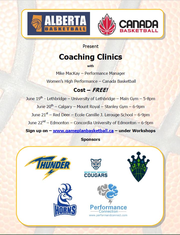 BasketballAB's tweet photo. Coaches!!!

Next week we welcome @CanBball Women's Performance Manager Mike MacKay for a tour of Alberta!

Beginning June 19 in Lethbridge with stops in Calgary, Red Deer and Edmonton. The best part... it's free!!

Visit https://t.co/CZselG9rsl - under workshops - to register! https://t.co/l4P2kXCkOw