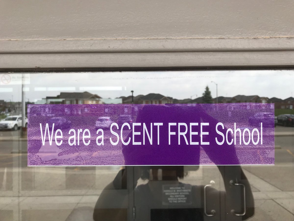⁦@gayle_lola⁩ ⁦@logue_michael⁩  ⁦@HMBSSBlizzards⁩  New stickers to help protect the health of staff and students. Will be on every door of the school soon!  #caring #scentfree ⁦@sherrydalcin⁩