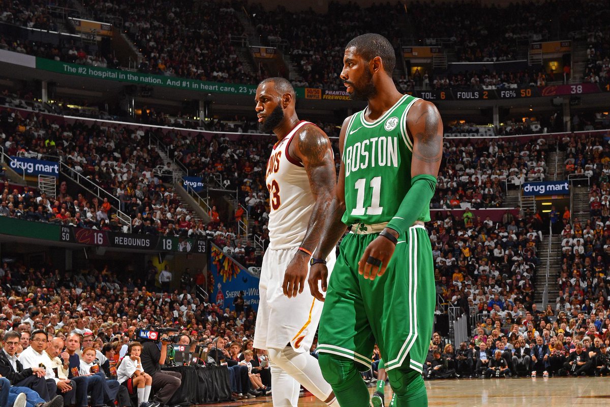 NBATV's tweet photo. Kyrie Irving on possible reunion with LeBron James: 'We'll see.'

MORE: https://t.co/KCRJpnsSKC https://t.co/TuR5UCz0fM