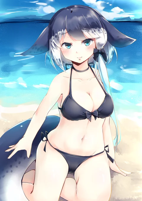 黒水着イッカクちゃんおかわり1 #けものフレンズ 