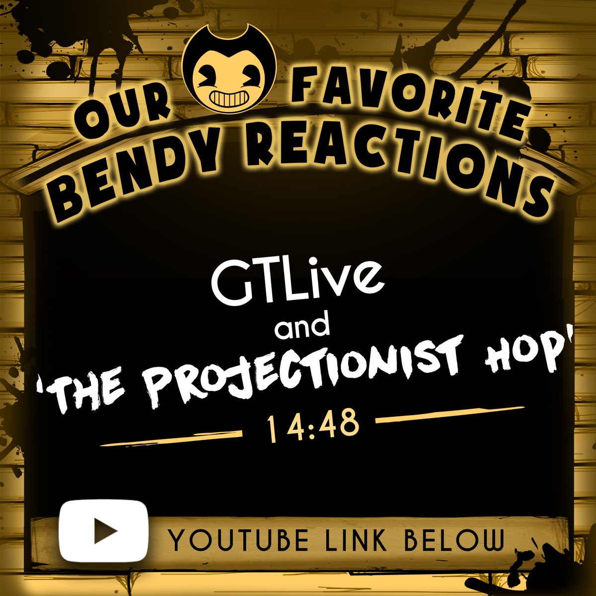 Bendy's tweet image. Another one of our favourite #BATIM #ChapterFour #reactions from GTLive, showing us all the latest and greatest dance craze - The Projectionist Hop! ow.ly/E7j530krN0i
