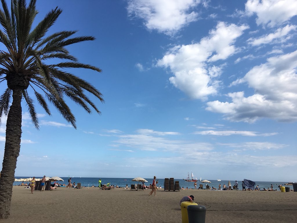 Mrslaramore16's tweet photo. After Sagrada Família Basilica, we came to one of Barcelona’s beaches. Everyone is happy 😊!! We want to stay longer.
#TotallyGorgeous!! https://t.co/v1RvX8mGts