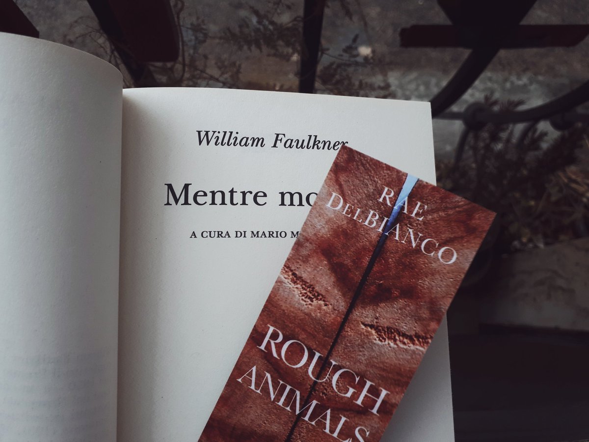 imvalerieaddis's tweet photo. reading Faulkner with my rough animals bookmark to prepare myself for when I'll get @RaeDelBianco's novel in the mail. #gofaulkneryourself #roughanimals #raedelbianco #readersgonnaread https://t.co/ZY0KWE91gD