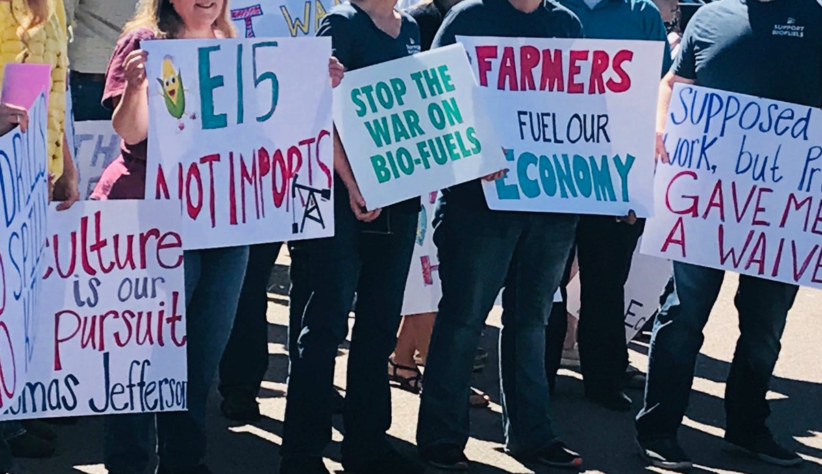WaltherRob's tweet photo. More than 200 farmers &amp; #ethanol workers joined together in Sioux Falls to call out @EPAScottPruitt for not acting on @realDonaldTrump's promise to deliver #YearRoundE15 for rural economies. It's time to take action. https://t.co/MdmWQm7Mhj
