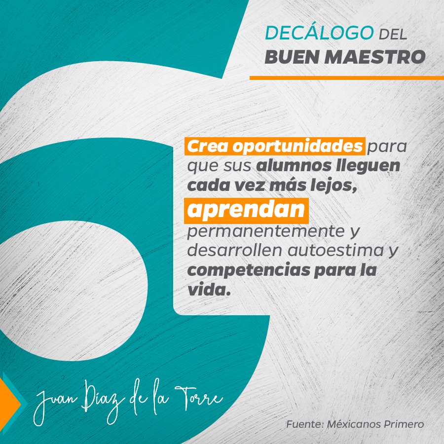 JDiazDeLaTorre's tweet photo. Los maestros son generadores de motivación para sus alumnos. Si estás de acuerdo, te invito a compartir. #DecálogoDelBuenMaestro https://t.co/6BP7nkkSL3