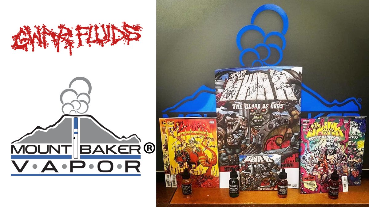 gwar's tweet photo. Last chance to win! Tomorrow (Friday) @mtbakervapor on Instagram is picking 5 winners. Click the link -> https://t.co/mPI76Gvzfr. Your chance to win some signed GWAR stuff and coupons for their GWAR e-juice. #GWAR #mtbakervapor #TheBloodOfGods #Orgasmageddon https://t.co/1e9Tcg30nO