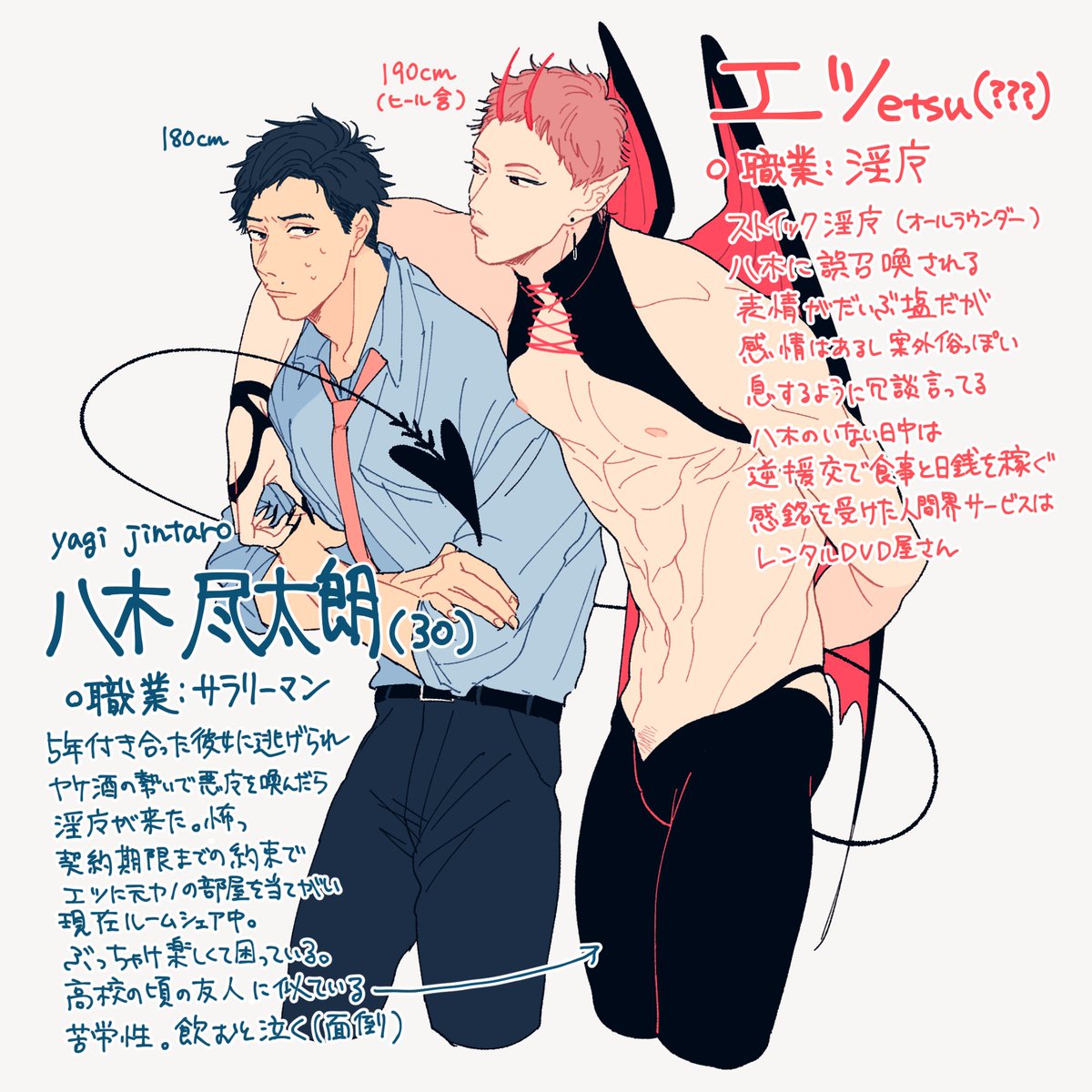 【創作BL】淫魔 × リーマン 