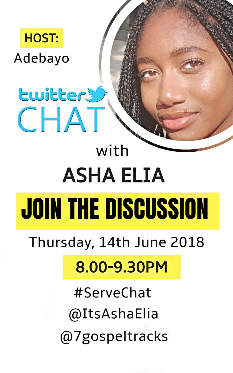 7gospeltracks's tweet photo. Join #ServeChat with @ItsAshaElia tomorrow at 8.00pm (GMT) as she discusses her music, songwriting, plans and many more.
Listen to Serve by Asha Elia here:
https://t.co/1ELjsDpYWg
#GospelMusic #DanceToThis #TeenChoice https://t.co/Jof3fErPba