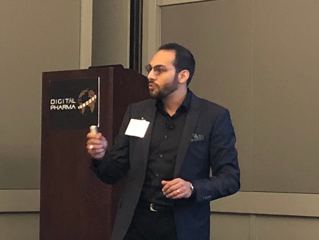 hanskaspersetz's tweet photo. @okhateeeb is kicking it off this morning at #DigPharm.  Marketing to your customer's customers. Should be a very interesting day with dynamic speakers. #hcmktg #pharma #DigitalMarketing #digitalstrategy https://t.co/Ezq80a0rOh