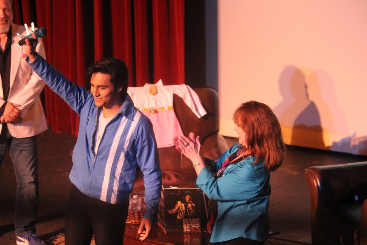 What fun it was to watch Cote Deonath sing to Victoria Paige Meyerink for the second “once in a life time opportunity” during Conversations with Tom Brown. #downtowntupelo #mytupelo #tupeloelvisfest