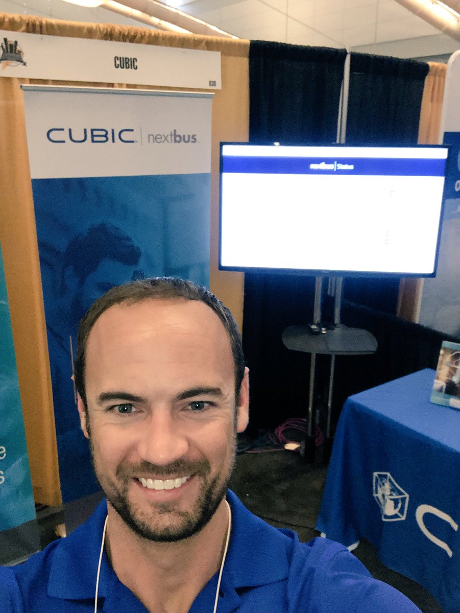 CubicTS's tweet photo. Need to talk real-time passenger data and #transitmanagement? This is your guy. Chris Agrell, booth 630 @CTAAEXPO - be there! #CTAAEXPO #ctaaexpo18 #NextBus #TMaaS https://t.co/sRoCAXiun8