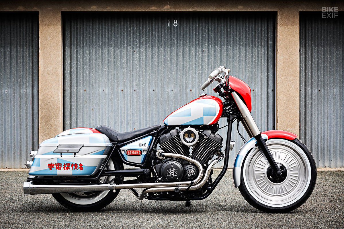 mandandmoto's tweet photo. Presenting - The Lucky Cat Garage's version of the 'Sonicon Rocket!" It's super unique and we love everything they did to the Yamaha XV950R!

 @BikeEXIF: https://t.co/f4DISRjVEK
PC: Yann Deret 

#Kawasaki #Yamaha #XV950R #LuckyCatGarage #SoniconRocket #MandandMoto https://t.co/i5sCKjPKNN