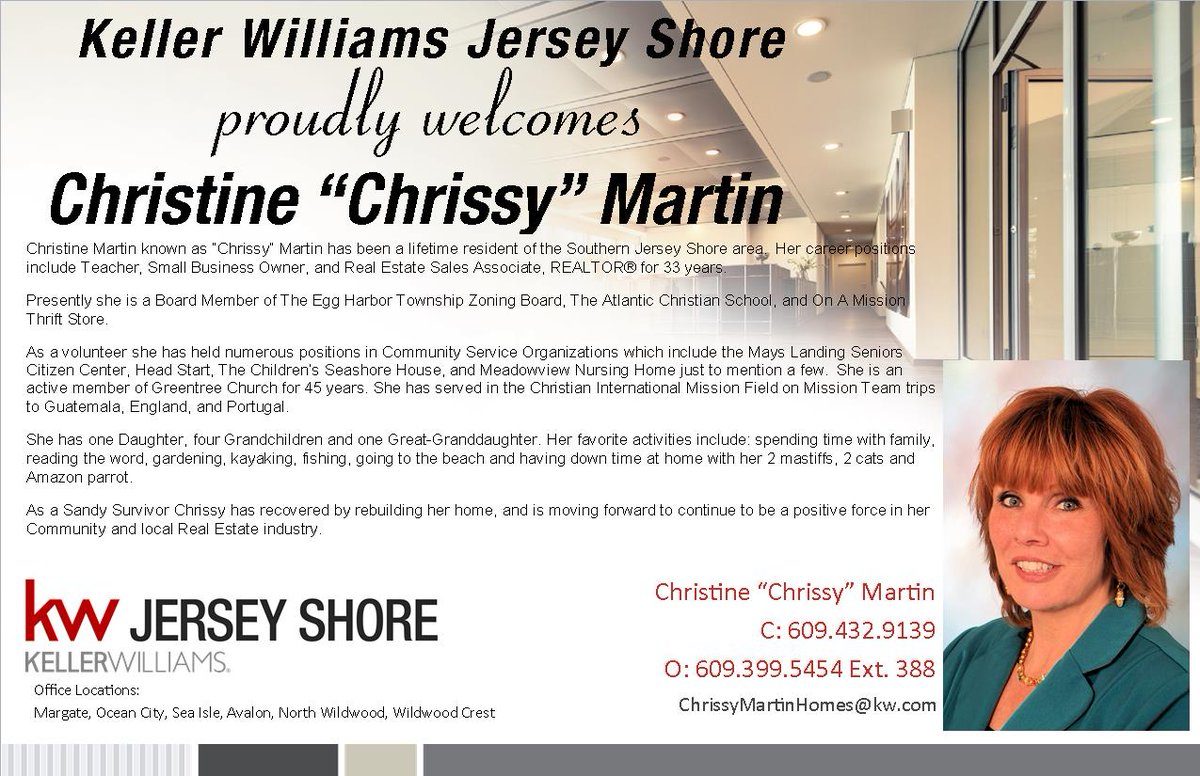 KWJerseyShore1's tweet image. Look who joined KWJS!
Let's give a HUGE KW welcome to Chrissy Martin!
We are excited to be in business with you!

#MakeTheMove #kwjs #careersworthhaving #livesworthliving #businessesworthowning #kwjscareers #RealEstate #1TrainingCompany #askhowyoucanjoinKWJS #WelcomeAboard