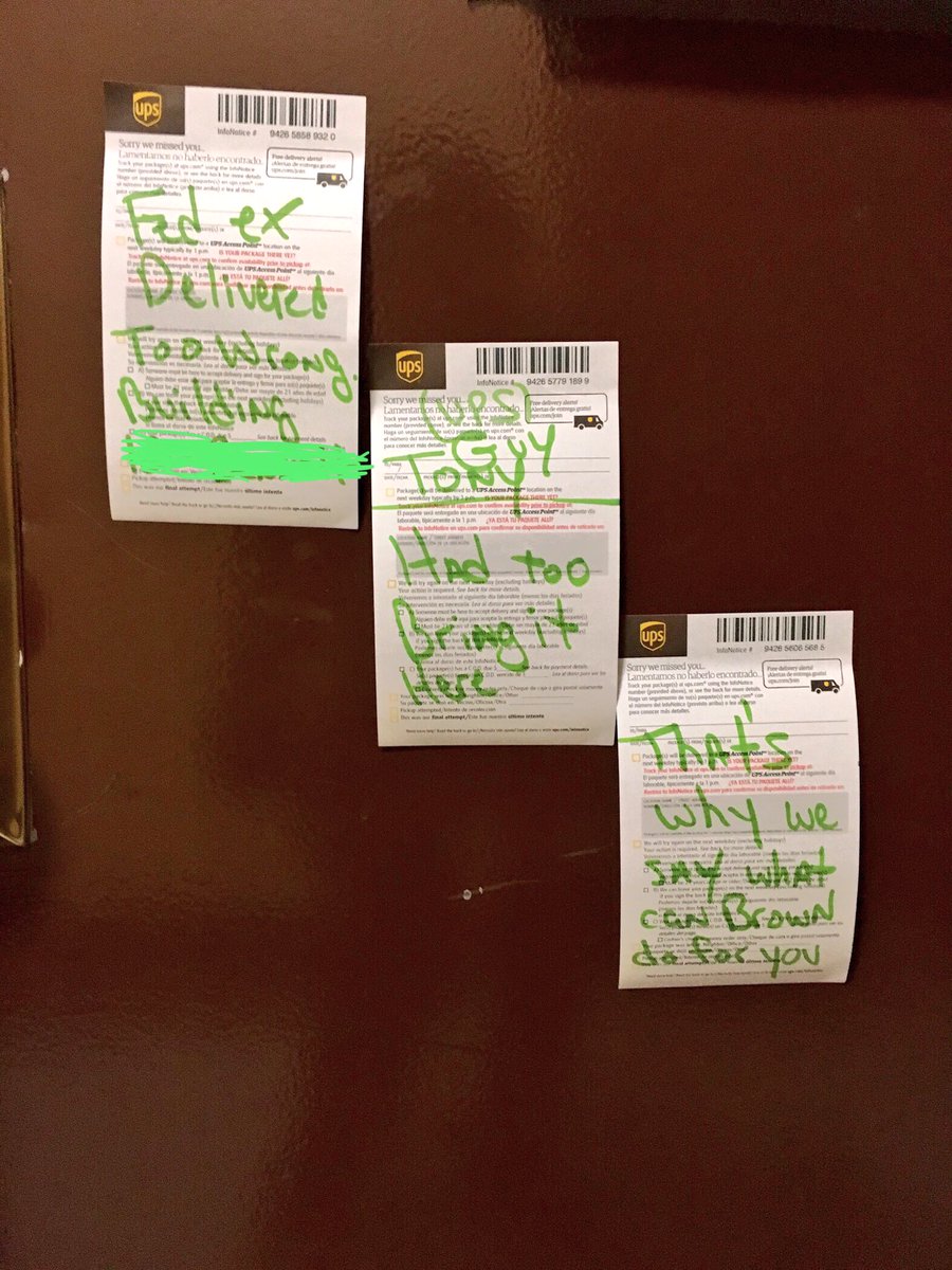ykfeldstein's tweet photo. Well played @UPS, well played. https://t.co/aZj22bU96i