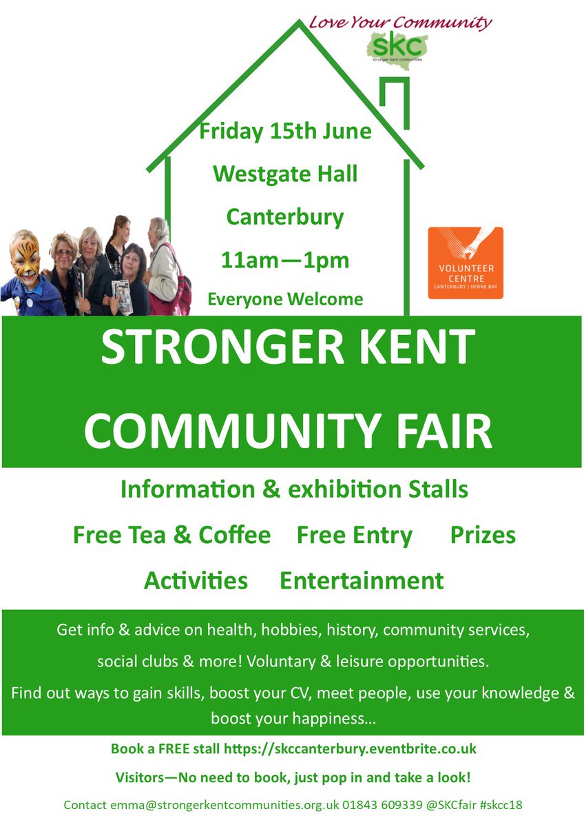 SKCfair's tweet photo. Did you know that @canterburyhubs  "loves tea, biscuits &amp; the reduced section of the supermarket" 
Me too!
Chat to them @Strongerkent Community Fair about their Foodbank &amp; other things #Canterbury #SKCC18 https://t.co/ZLmQ8siPOI
