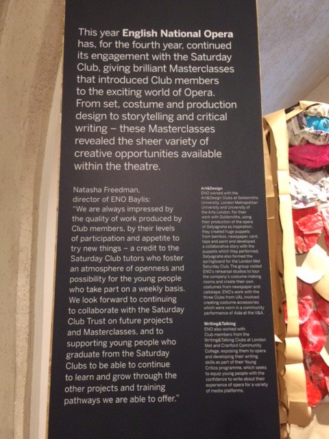 E_N_O's tweet photo. The @natsatclub have opened their annual summer exhibition at @SomersetHouse which features some of the work created at our #ENOBaylis masterclasses including #ENOSatyagraha inspired puppets and #ENOAida inspired jewellery. 
It's open to the public, so do pop down and see! https://t.co/Qfrs6JTska