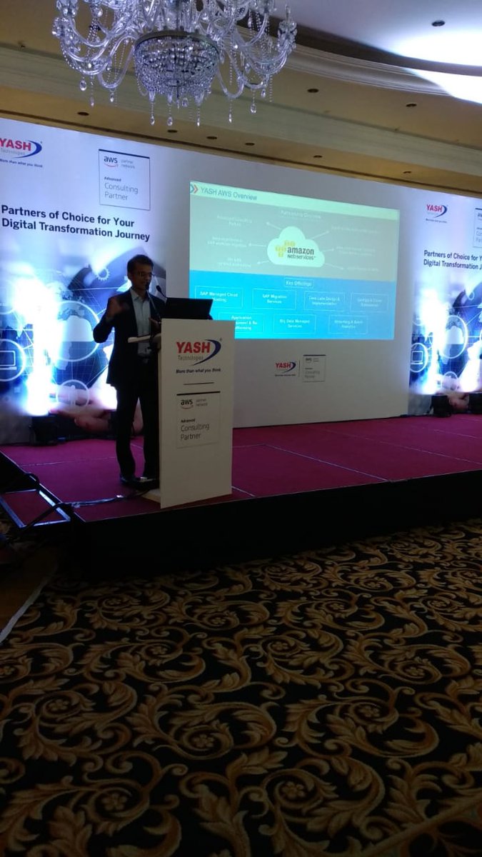 YASH_Tech's tweet photo. #SuryaMatte presenting on #DigitalTransformational Services from @YASH_Tech at the #cloud business forum" today @ #NewDelhi
@AWSonAir https://t.co/lDR7vRtipx