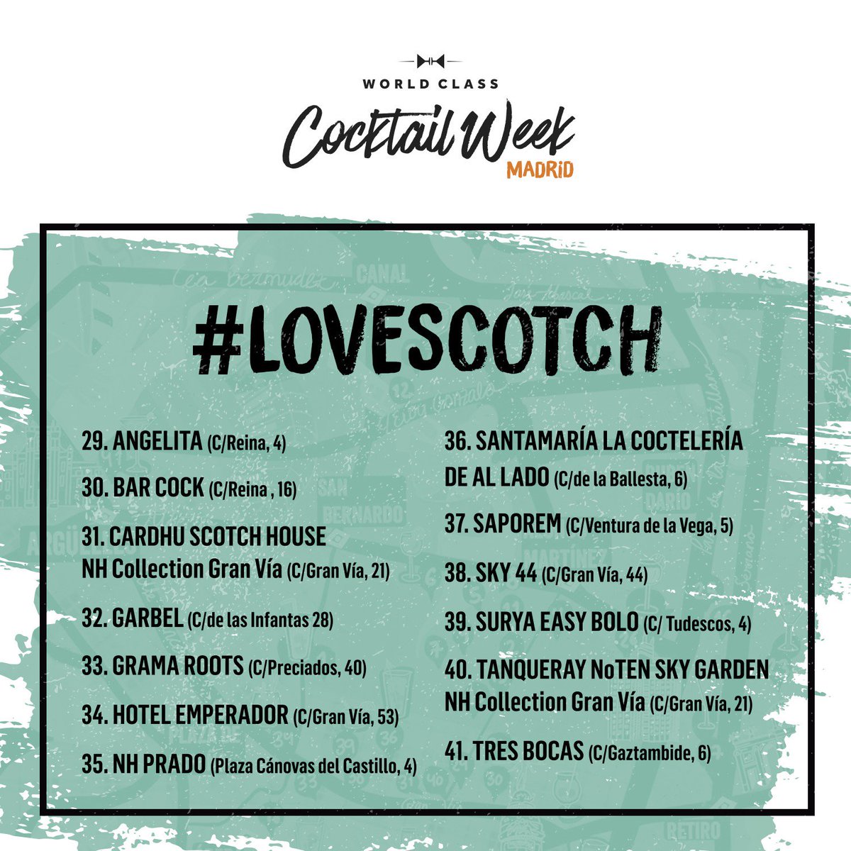 WorldClassSpain's tweet photo. Los amantes del buen whisky tiene su lugar en la zona #LoveScotch.
#PlanesMadrid #WorldClassCocktailWeek #WorldClassSpain https://t.co/RQz6Ed1oNj