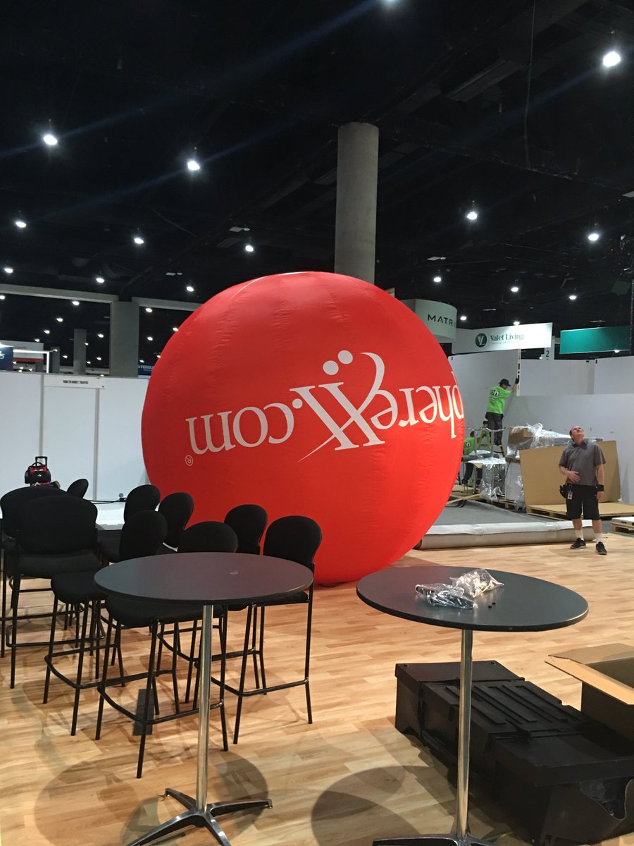 Spherexx's tweet photo. Setting up Booth #845 for #Apartmentalize! Ready to relaXX?
Just look for the giant sphere! #SpherexxTeam #NAA https://t.co/6KTfviuxG9