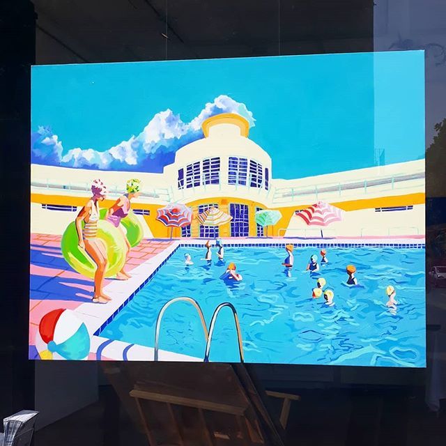 ColonnadeHse's tweet photo. Look how stunning @ruthmulvie There's No Place Like It paintings look here at Colonnade House. Completely energetic, full of saturation and evoking the fun we all can't wait to have in summer. Come down from 10 - 5 for the next three weeks to see these p… https://t.co/dyKilfWoeD https://t.co/ELh3wIUcMt
